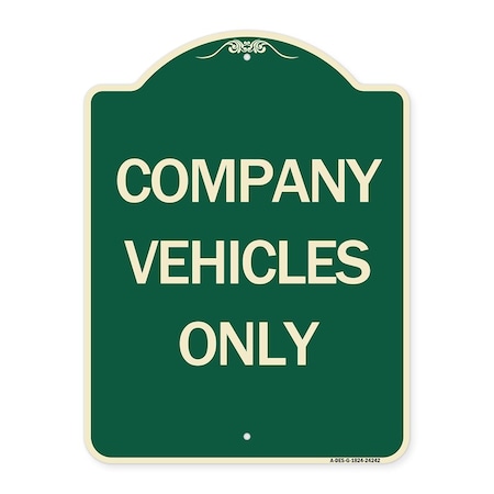 Signmission Company Vehicles Only Heavy-Gauge Aluminum Architectural Sign, 24" x 18", G-1824-24242 A-DES-G-1824-24242